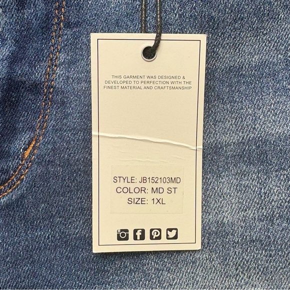 Judy Blue 2-Button Dad Shorts Size XL Distressed Medium Wash Stretch 152103 - Picture 12 of 12